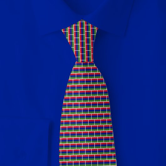 Cravate Motif brique du drapeau de Gambie