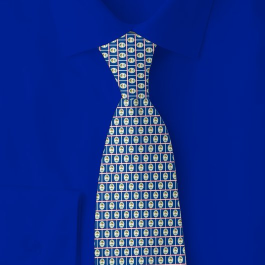 Cravate Motif brique du drapeau du Belize