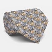 Cravate Motif Brown/bleu tendance (Roulé)