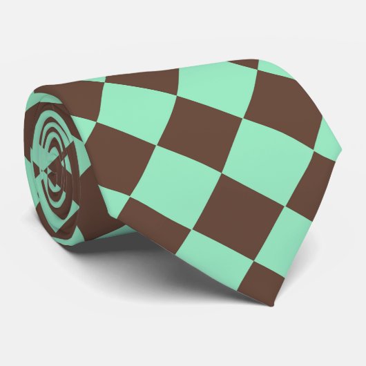 Cravate Motif Brown de contrôle du diamant vert (Roulé)