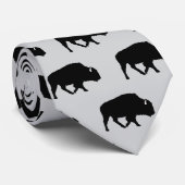 Cravate Motif Buffalo Silhouette Rustique (Roulé)