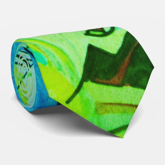 Cravate Motif Business moderne Abstrait vert (Roulé)