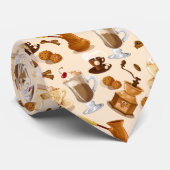 Cravate Motif café et biscuits (Roulé)