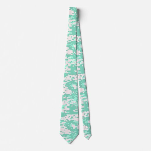 Cravate Motif Camo numérique à la menthe (Devant)