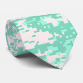 Cravate Motif Camo numérique à la menthe (Roulé)