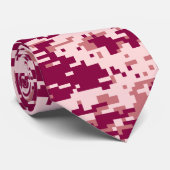 Cravate Motif Camo numérique rose (Roulé)