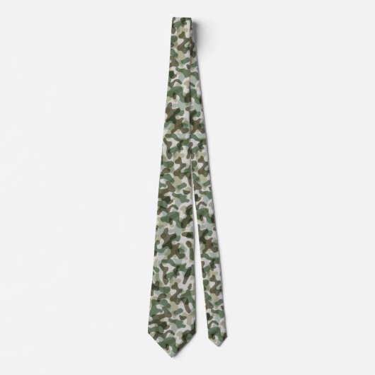 Cravate Motif Camo vert dans les tons terre (Devant)