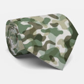 Cravate Motif Camo vert dans les tons terre (Roulé)
