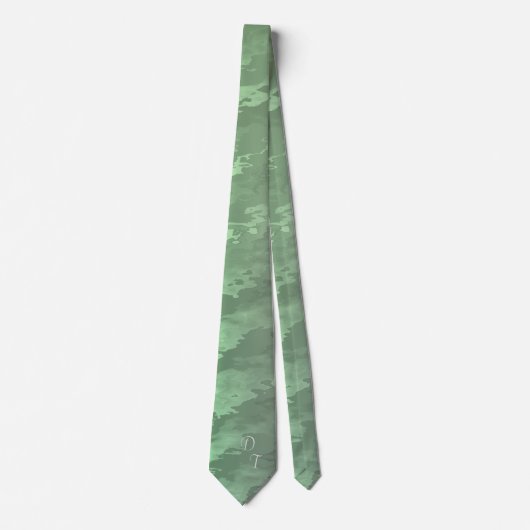 Cravate Motif camo vert monogramme (Devant)