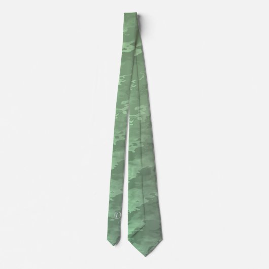 Cravate Motif camo vert monogramme (Dos)
