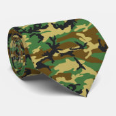 Cravate Motif Camo Woodland (Roulé)