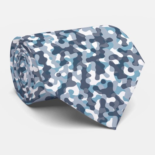 Cravate Motif camouflage Camo bleu dans les tons marine (Roulé)