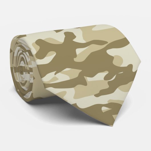 Cravate Motif Camouflage de sable simple (Roulé)