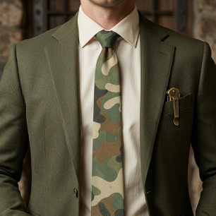 Cravate Motif camouflage militaire rustique