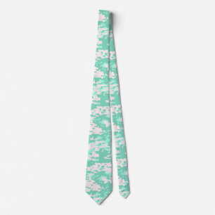 Cravate Motif camouflage numérique menthe verte
