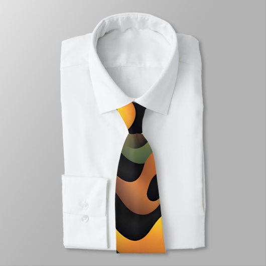 Cravate Motif camouflage vert jaune Aquarelle (Attaché)