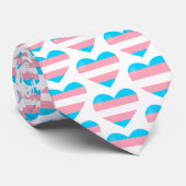Cravate Motif cardiaque du drapeau trans (Roulé)