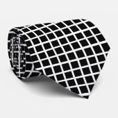Cravate Motif Carré noir (Roulé)