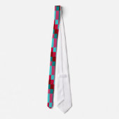 Cravate Motif Carré vert et rouge (Dos)