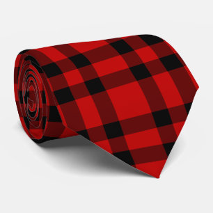 Cravate Motif carreau rouge noir
