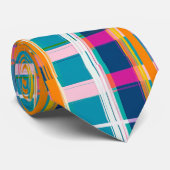 Cravate motif carreaux coloré (Roulé)