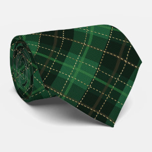 Cravate Motif carreaux diagonaux verts traditionnels pour