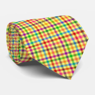 Cravate Motif carreaux jaune coloré