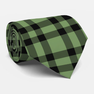 Cravate Motif carreaux vert noir