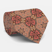 Cravate Motif carrelage en terre cuite et peigne de fer (Roulé)