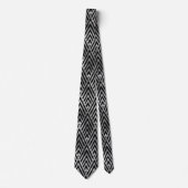 Cravate Motif carrelé d'art noir argenté (Devant)