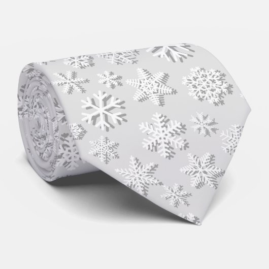 Cravate motif carrelé de Noël blanc festif (Roulé)