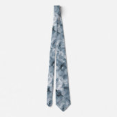 Cravate Motif Carrés Cercles Bleu Ardoise Gris Classique (Dos)