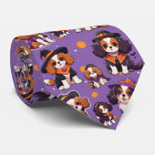 Cravate Motif Cavalier King Charles halloween (Roulé)