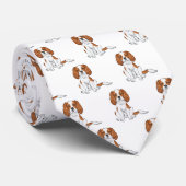 Cravate Motif Cavalier King Charles Spaniel Blenheim (Roulé)