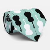 Cravate Motif cello - Turquoise (Roulé)