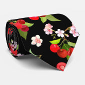 Cravate Motif cerise 2 (Roulé)