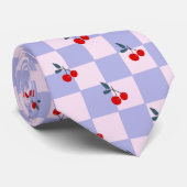 Cravate Motif Cerise Rouge Sucrée (Roulé)