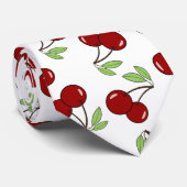 Cravate Motif Cerise Rouge Sucrée (Roulé)