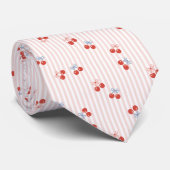 Cravate Motif Cerise Rouge Sucrée (Roulé)