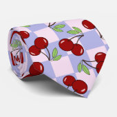 Cravate Motif Cerise Rouge Sucrée (Roulé)