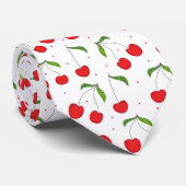 Cravate Motif Cerise Rouge Sucrée (Roulé)