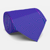 Cravate Motif Checker 02 Bleu (Roulé)