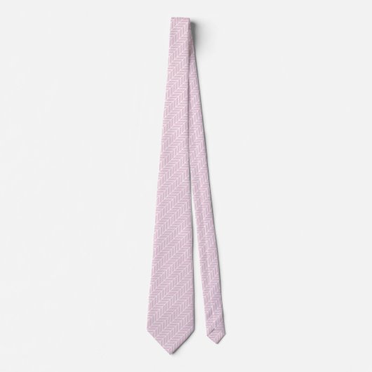 Cravate Motif Chevron Abstrait rose et blanc (Devant)