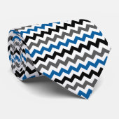 Cravate Motif Chevron Arrière - plan bleu gris noir blanc (Roulé)