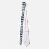 Cravate Motif Chevron Arrière - plan bleu gris noir blanc (Dos)