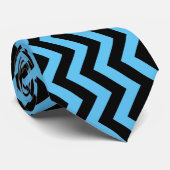 Cravate Motif Chevron bleu et noir (Roulé)