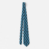 Cravate Motif Chevron bleu et noir (Dos)