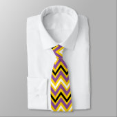 Cravate Motif Chevron jaune et violet (Attaché)