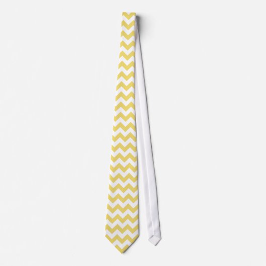 Cravate Motif Chevron jaune pâle (Devant)