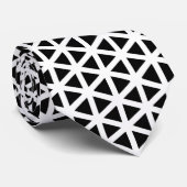 Cravate Motif chevron noir et blanc (Roulé)